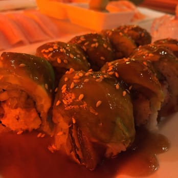 Yomama Sushi - Red lighting on this caterpillar roll - Sushi Bars Near Me - Camarillo, California Yomama Sushi - Red lighting on this caterpillar roll - Sushi Bars Near Me - Camarillo, California