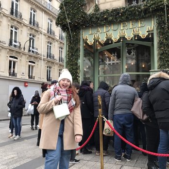 Ladurée - Outside. The line is for the café. - Macarons Near Me - Paris, 75 Ladurée - Outside. The line is for the café. - Macarons Near Me - Paris, 75