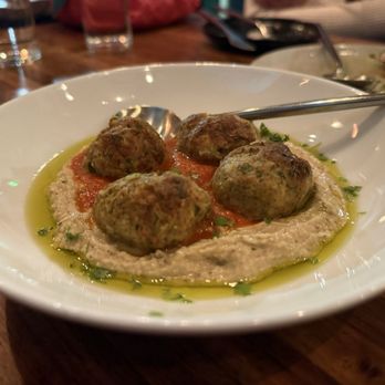 Centro Bar & Kitchen - Shawarma Spiced Chicken Meat Balls Lebanese Style Tomato Sauce, Hummus, Preserved Lemon Labeh - Tapas/Small Plates Near Me - Reno, Nevada Centro Bar & Kitchen - Shawarma Spiced Chicken Meat Balls Lebanese Style Tomato Sauce, Hummus, Preserved Lemon Labeh - Tapas/Small Plates Near Me - Reno, Nevada