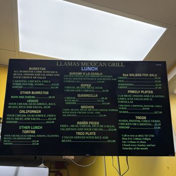 Llama's Mexican Grill - Menu - Mexican Near Me - Bakersfield, California Llama's Mexican Grill - Menu - Mexican Near Me - Bakersfield, California