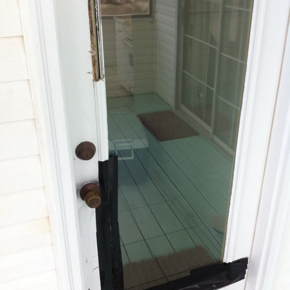 Collins Vacation Rentals - Back door damage - Property Management Near Me - Eastpoint, Florida Collins Vacation Rentals - Back door damage - Property Management Near Me - Eastpoint, Florida