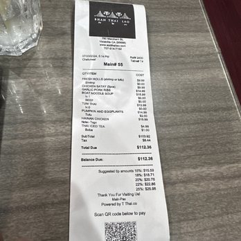 Bhan Thai Lao Kitchen - Our damage lol - Thai Near Me - Vacaville, California