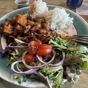 Peanuts Deluxe Cafe - Chicken teriyaki plate. You could get it with fries or a salad - Diners Near Me - San Jose, California Peanuts Deluxe Cafe - Chicken teriyaki plate. You could get it with fries or a salad - Diners Near Me - San Jose, California