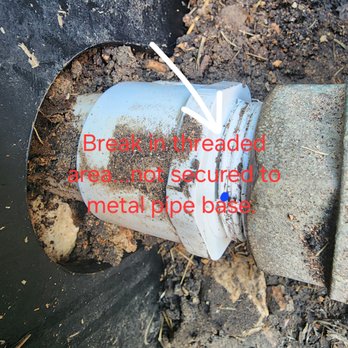 Greenhaven Landscape & Irrigation - The pipe was not secured to the metal pipe base, and it does not appear plumbers' tape is applied. The threaded area is the weakest poin - Irrigation Near Me - New Braunfels, Texas Greenhaven Landscape & Irrigation - The pipe was not secured to the metal pipe base, and it does not appear plumbers' tape is applied. The threaded area is the weakest poin - Irrigation Near Me - New Braunfels, Texas