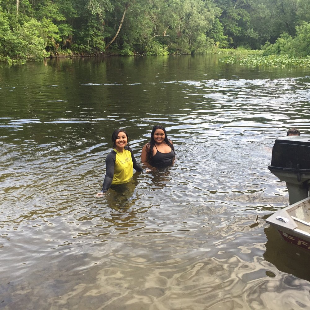 Makin' Tracks Trail Rides - My sis and I in the river - Horseback Riding Near Me - Fort McCoy, Florida