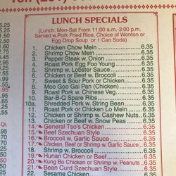 Dragon House - Lunch menus