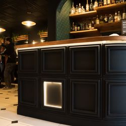 Diablo Barber Co - Our beautiful bar area hold the best of beers, bourbons and tequilas.