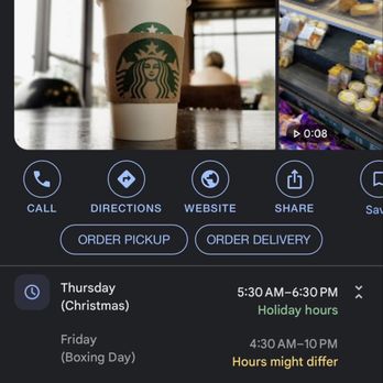 Starbucks - Specifically states Starbucks holiday closing hours - Coffee & Tea Near Me - Belton, Texas Starbucks - Specifically states Starbucks holiday closing hours - Coffee & Tea Near Me - Belton, Texas