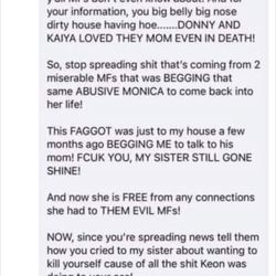 South Dade Senior High - Monica Ducksworth sending vile message to a concerned parent Myisha