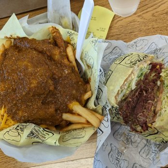 The Hat - Chili fries and pastrami burger cut in half - Sandwiches Near Me - Murrieta, California The Hat - Chili fries and pastrami burger cut in half - Sandwiches Near Me - Murrieta, California