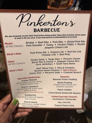 Menu photo 1 Pinkerton’s Barbeque - Upper Kirby Houston, TX