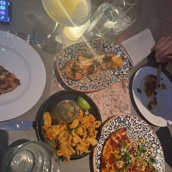 Mariel - Chorizo pizza, blackened shrimp and fried calamari - Cuban Near Me - Boston, Massachusetts Mariel - Chorizo pizza, blackened shrimp and fried calamari - Cuban Near Me - Boston, Massachusetts