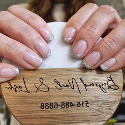 Beyond Nail & Lash - French gel mani with silver tip