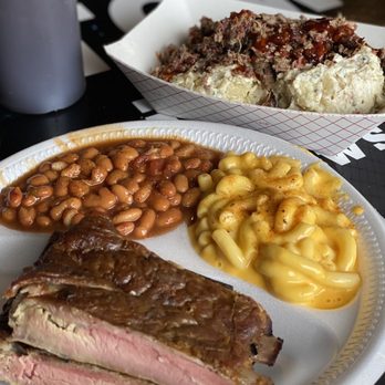 Rock Bottom Boyz BBQ - Rib special and smoked potato salad w/ brisket - Barbeque Near Me - Broken Bow, Oklahoma Rock Bottom Boyz BBQ - Rib special and smoked potato salad w/ brisket - Barbeque Near Me - Broken Bow, Oklahoma