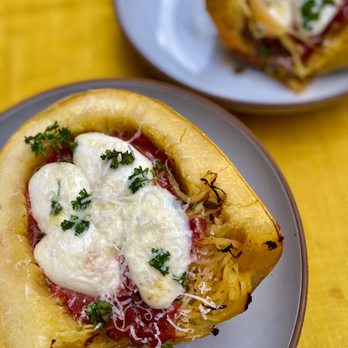 Sam The Yogini - spaghetti squash boats - Health Coach Near Me Sam The Yogini - spaghetti squash boats - Health Coach Near Me