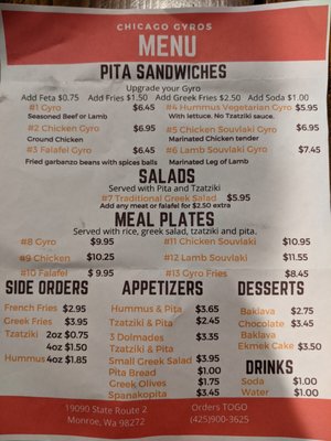 Menu photo 2 Chicago Gyros Monroe, WA