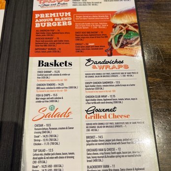 The Brass Tap - Prosper - the menu for the restaurant - Beer Bar Near Me - Prosper, Texas