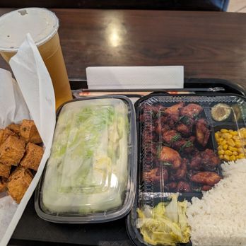 Spiceology - three cup chicken, fried tofu, stir fried cabbage, winter melon tea (less sweet) - Taiwanese Near Me - Arcadia, California Spiceology - three cup chicken, fried tofu, stir fried cabbage, winter melon tea (less sweet) - Taiwanese Near Me - Arcadia, California