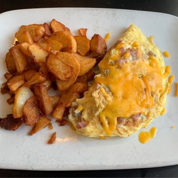 Break Your Fast - A savory Meat & Cheese Omelet with Krispy Potatoes (not oily at all). - American Near Me - Union City, California