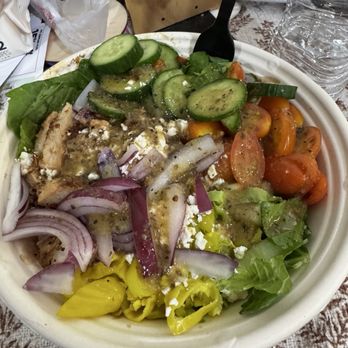 Angie's - Greek Salad with chicken (no olives) - Salad Near Me - Irving, Texas