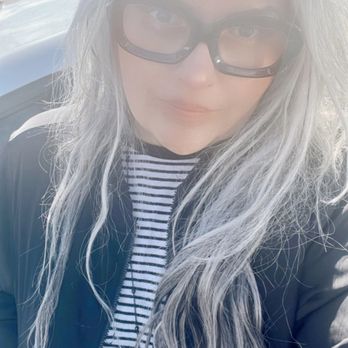 OC Hair Extensions - Natural gray hair with added black and silver highlights using nano K tips - Hair Extensions Near Me - Yorba Linda, California OC Hair Extensions - Natural gray hair with added black and silver highlights using nano K tips - Hair Extensions Near Me - Yorba Linda, California
