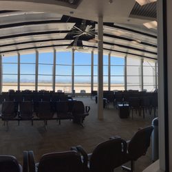 Redding Regional Airport - RDD - Hold room with panoramic view of the airfield and huge fans