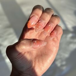 Gel x set with ombre detailing and 3D gel design! So freakin' beautiful!