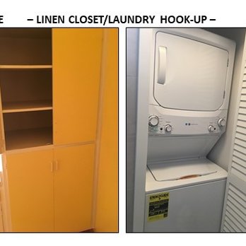 Larreta Construction - before - linen closet / laundry hook - up after - General Contractors Near Me Larreta Construction - before - linen closet / laundry hook - up after - General Contractors Near Me