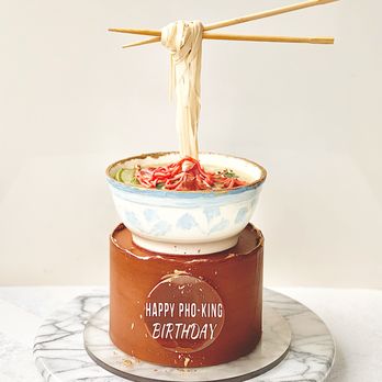 Kendal Jean Bakes - a birthday cake with a bowl of noodles and chopsticks - Custom Cakes Near Me Kendal Jean Bakes - a birthday cake with a bowl of noodles and chopsticks - Custom Cakes Near Me