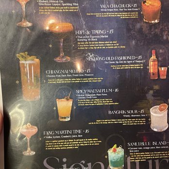 Kam Rai Thai - drink menu - Cocktail Bars Near Me - Astoria, New York