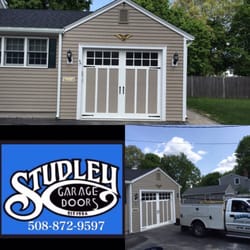 Studley Garage Doors - 6 panel Lancaster door. Steel insulated with vinyl overlays in sandstone.