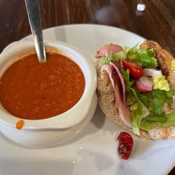 The Stuffed Olive - Italian Grinder Club Sandwich and tomato soup