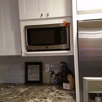 Premium Cabinets - Microwave cabinet. We brought out the cabinet about 5" so the microwave sat flush inside the cabinet. This is a full size microwave. - Cabinetry Near Me - Oceanside, California