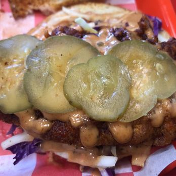 Capital Hot Chicken - Sandwich with toppings. - Halal Near Me - Oviedo, Florida