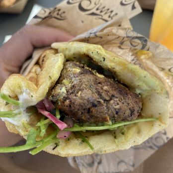 Dune - Pasture Raised Lamb Sandwich** but where are all the veggies?? Please add more. - Falafel Near Me - Los Angeles, California Dune - Pasture Raised Lamb Sandwich** but where are all the veggies?? Please add more. - Falafel Near Me - Los Angeles, California