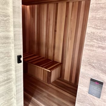 Conrad Spa - Men's Locker. A dry sauna. Temperature runs anywhere between 180-195, according to usage. - Skin Care Near Me - Los Angeles, California Conrad Spa - Men's Locker. A dry sauna. Temperature runs anywhere between 180-195, according to usage. - Skin Care Near Me - Los Angeles, California