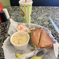 Chicken salad BLT, Chicken Poblano Soup
