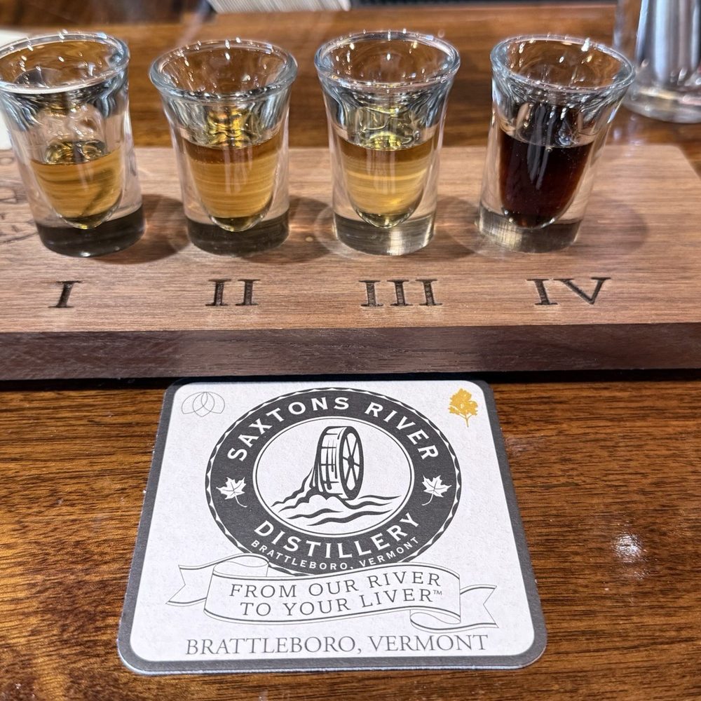 Saxtons Distillery - Regular flight tasting $5 - Beer, Wine & Spirits Near Me - Brattleboro, Vermont