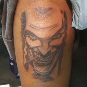 Creative Concepts Tattoos and Piercings - Black and grey "The Joker" tattoo by Walt. - Piercing Near Me - Pasadena, Texas Creative Concepts Tattoos and Piercings - Black and grey "The Joker" tattoo by Walt. - Piercing Near Me - Pasadena, Texas