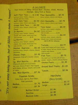 Menu photo 6 Rios Mexican Grill New Buffalo, MI