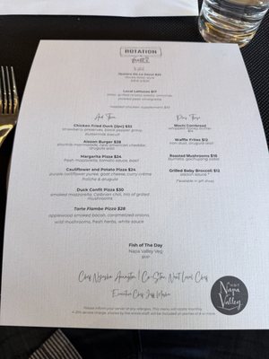 Menu photo 1 Rotation By Feast It Forward Napa, CA