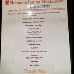 Namaste - Specials Menu