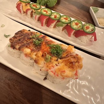 Mikko Sushi - Front: Dynamite Roll Back: Pipeline Roll - Sushi Bars Near Me - Escondido, California Mikko Sushi - Front: Dynamite Roll Back: Pipeline Roll - Sushi Bars Near Me - Escondido, California