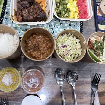 Whiskey Smoke 808 - Rice, beans, slaw and elote with burnt ends and pickled veggies - Barbeque Near Me - Kaneohe, Hawaii Whiskey Smoke 808 - Rice, beans, slaw and elote with burnt ends and pickled veggies - Barbeque Near Me - Kaneohe, Hawaii
