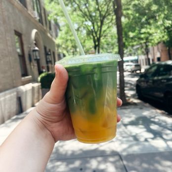Blank Street Coffee - Mango Passionfruit Matcha - Cafes Near Me - New York, New York Blank Street Coffee - Mango Passionfruit Matcha - Cafes Near Me - New York, New York