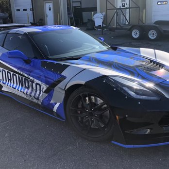 Belimage.com - Custom concept wrap for a Corvette! Features dynamic blue/silver graphics & bold branding. Performance looks done right at Belimage.com! - Printing Services Near Me - Huntington Station, New York