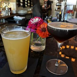 Espresso martini and a hazy ipa