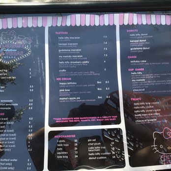 Hello Kitty Cafe - Menu - Sept 2019 - Desserts Near Me - Las Vegas, Nevada