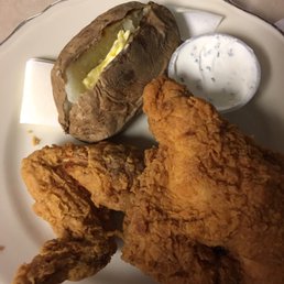 2 piece white dinner with baked potato. 2 piece white dinner with baked potato.