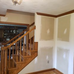 CE Painting - Stripped hallway but paper still left around trim and no paint.